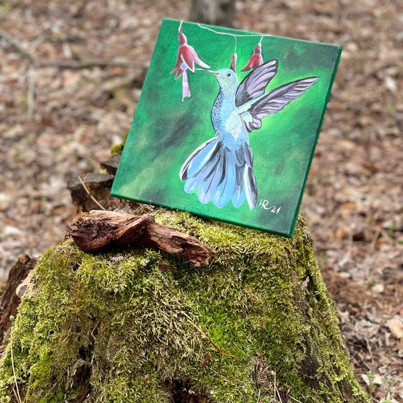 A set of two "hummingbird" paintings by Hana - Picture 10 of 13